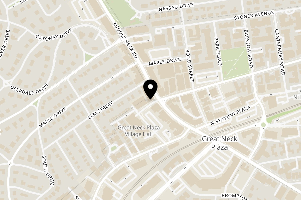 Map showing the location of Gino's Pizza of Great Neck on 60 Middle Neck Rd in Great Neck